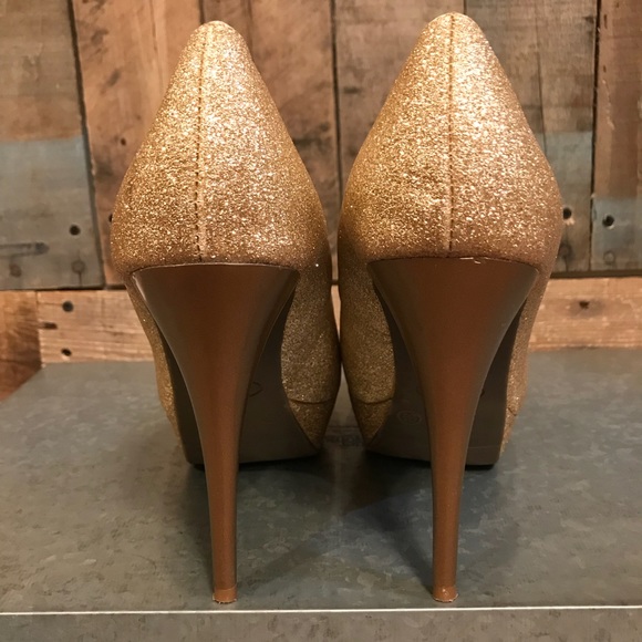 SM New York gold glitter platform heel - Picture 3 of 8